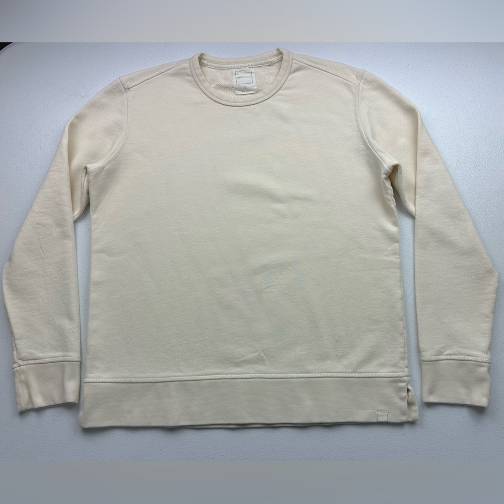 Jason Scott Crewneck Sweatshirt Womens S Cream Ivory Brushed Terry Pima Cotton
